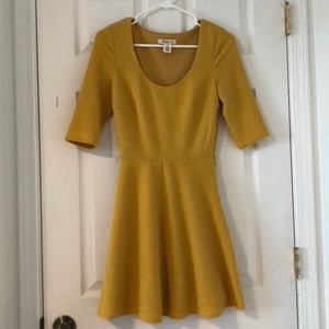 Arden B Mustard Yellow Swing Dress